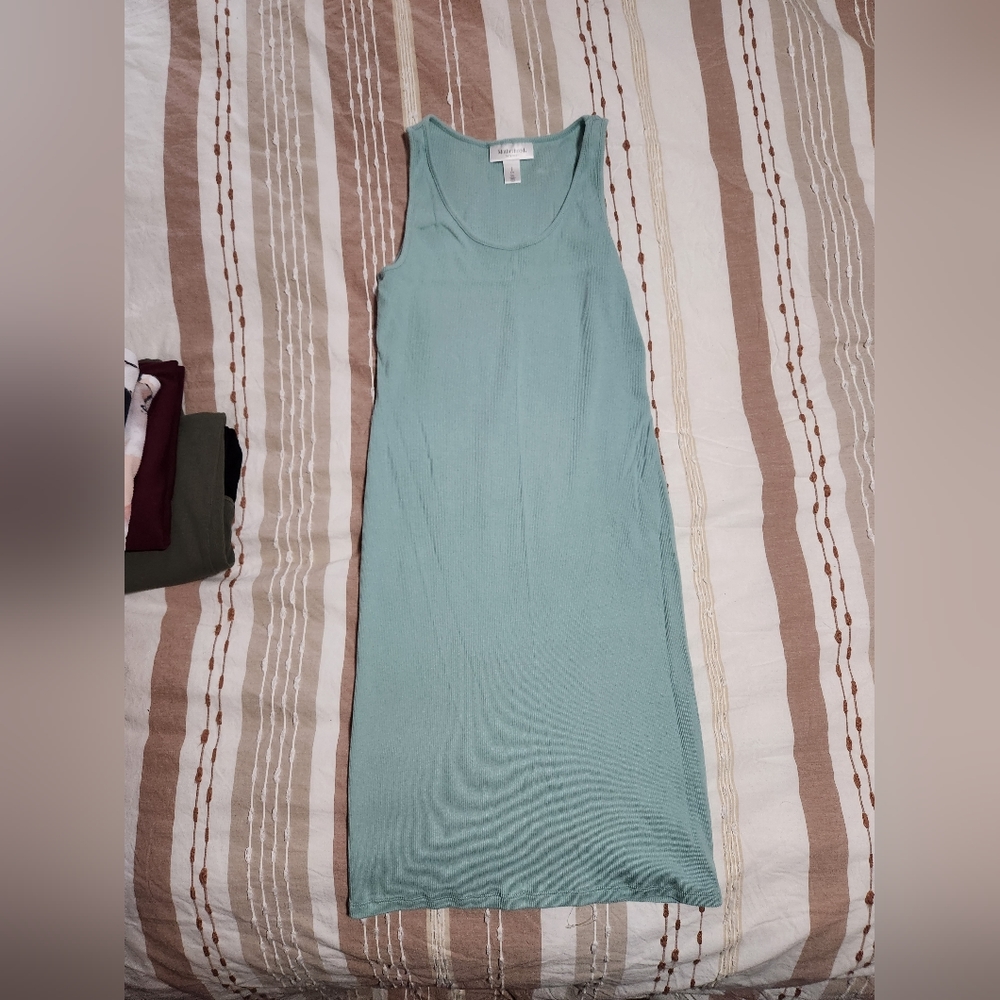 Small Blue motherhood maternity ribbed dress